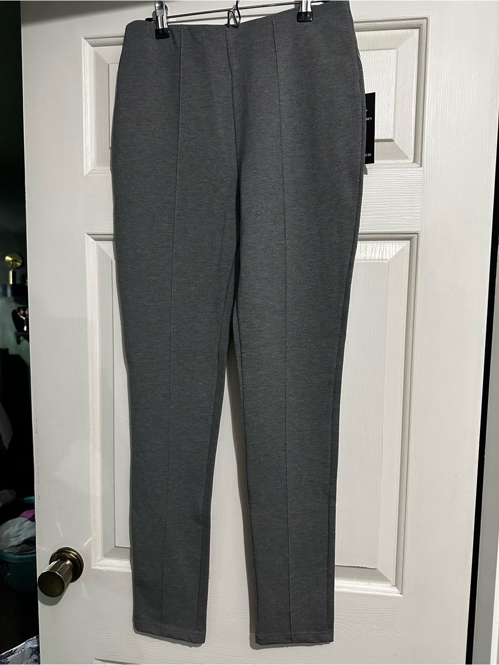Women's Tailored Ponte Knit Ankle Pants - Gray